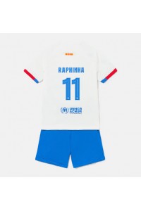 Barcelona Raphinha Belloli #11 Jalkapallovaatteet Lasten Vieraspeliasu 2023-24 Lyhythihainen (+ Lyhyet housut)